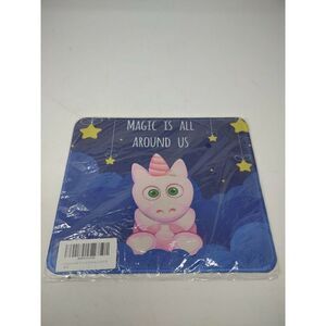 Pink Unicorn Mouse Pad 8 x 9.5 "Magic is All around us" Cute Gift Idea
